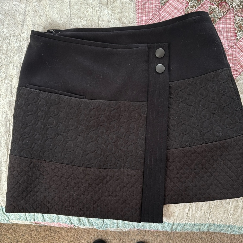 Cabi 926 Swathe Asymmetrical Wrap Skirt Black S